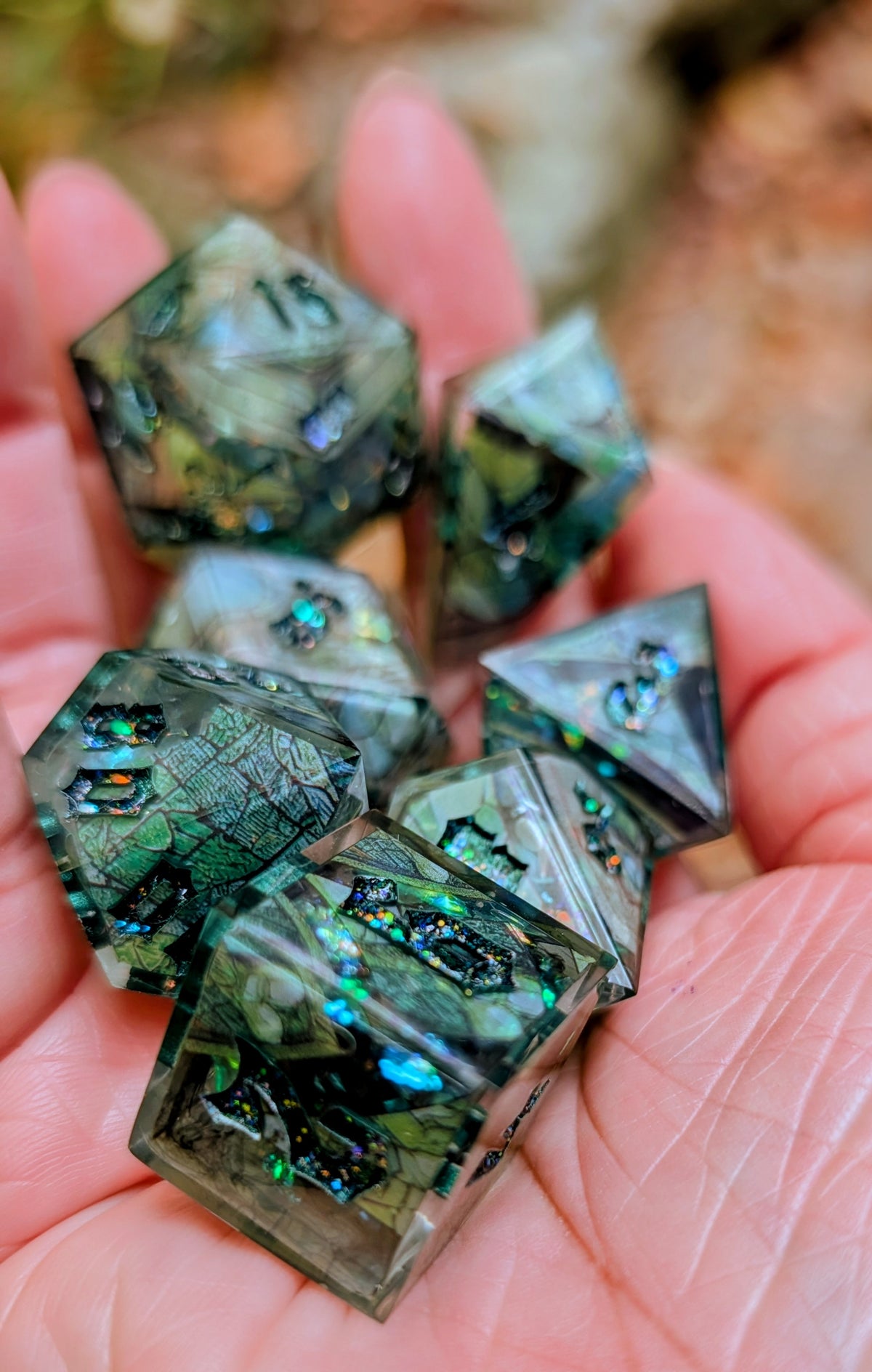 Fragmented Fae Cathedral Alt Shaped 7pc Dice Set