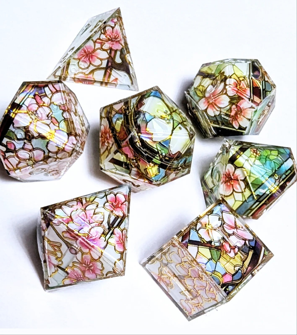 Stained Glass Sakura Washi Tape Dice Set