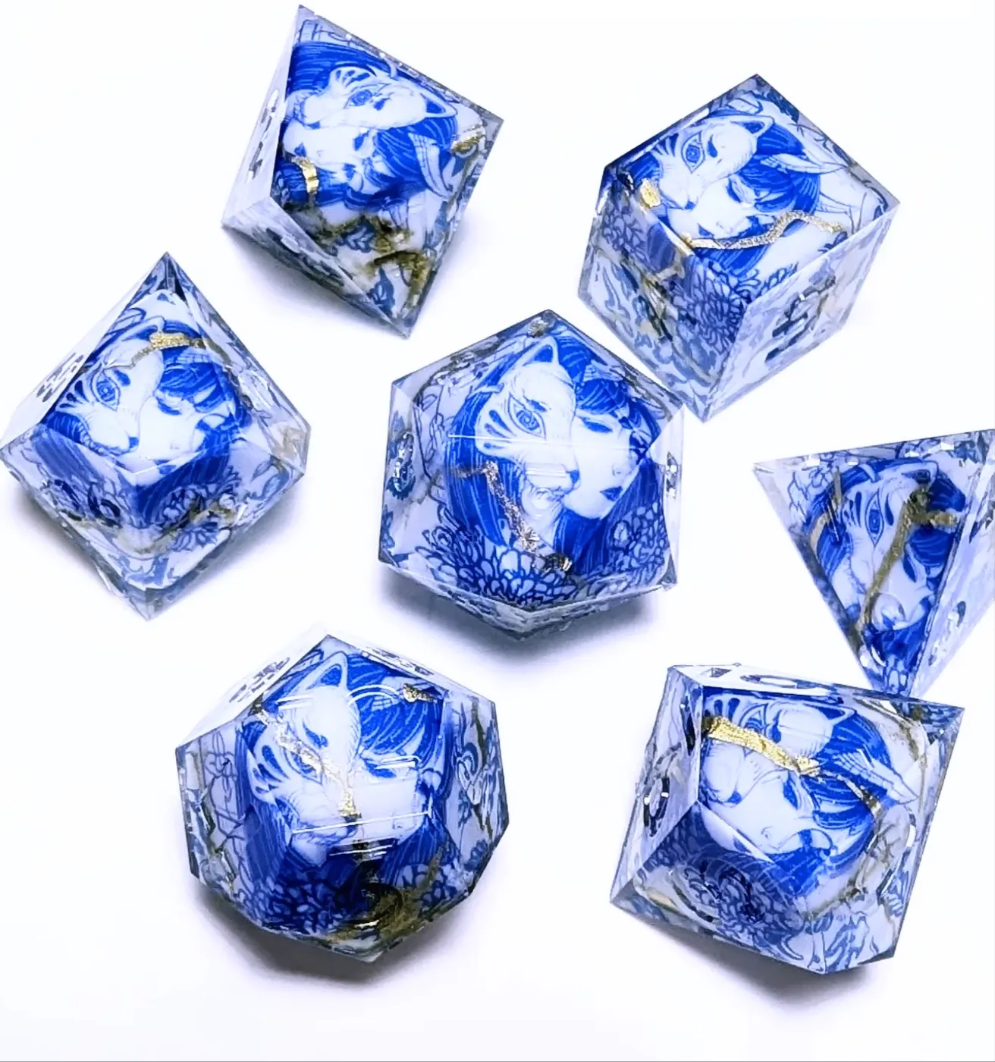 Kintsugi Qing Hua Oni Washi Tape Dice Set