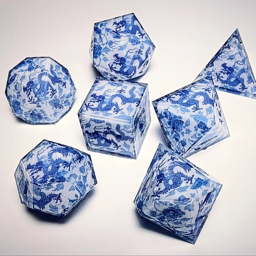 Qing Hua Dragon Washi Tape Dice Set