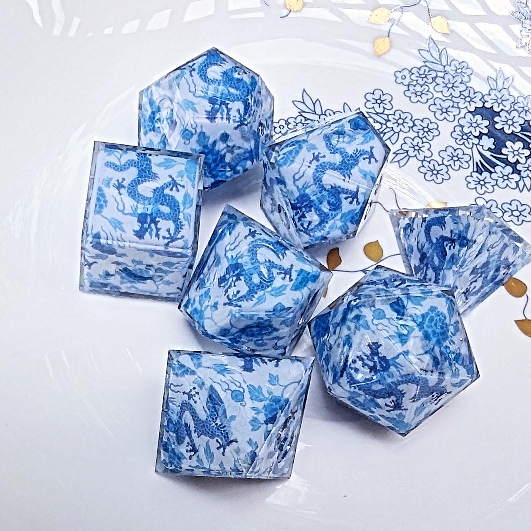 Qing Hua Dragon Washi Tape Dice Set