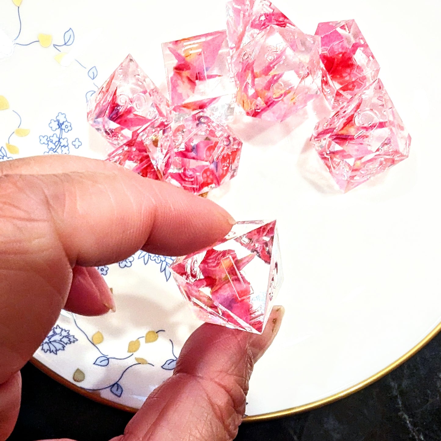 Origami Crane Dice Pink 9pcs