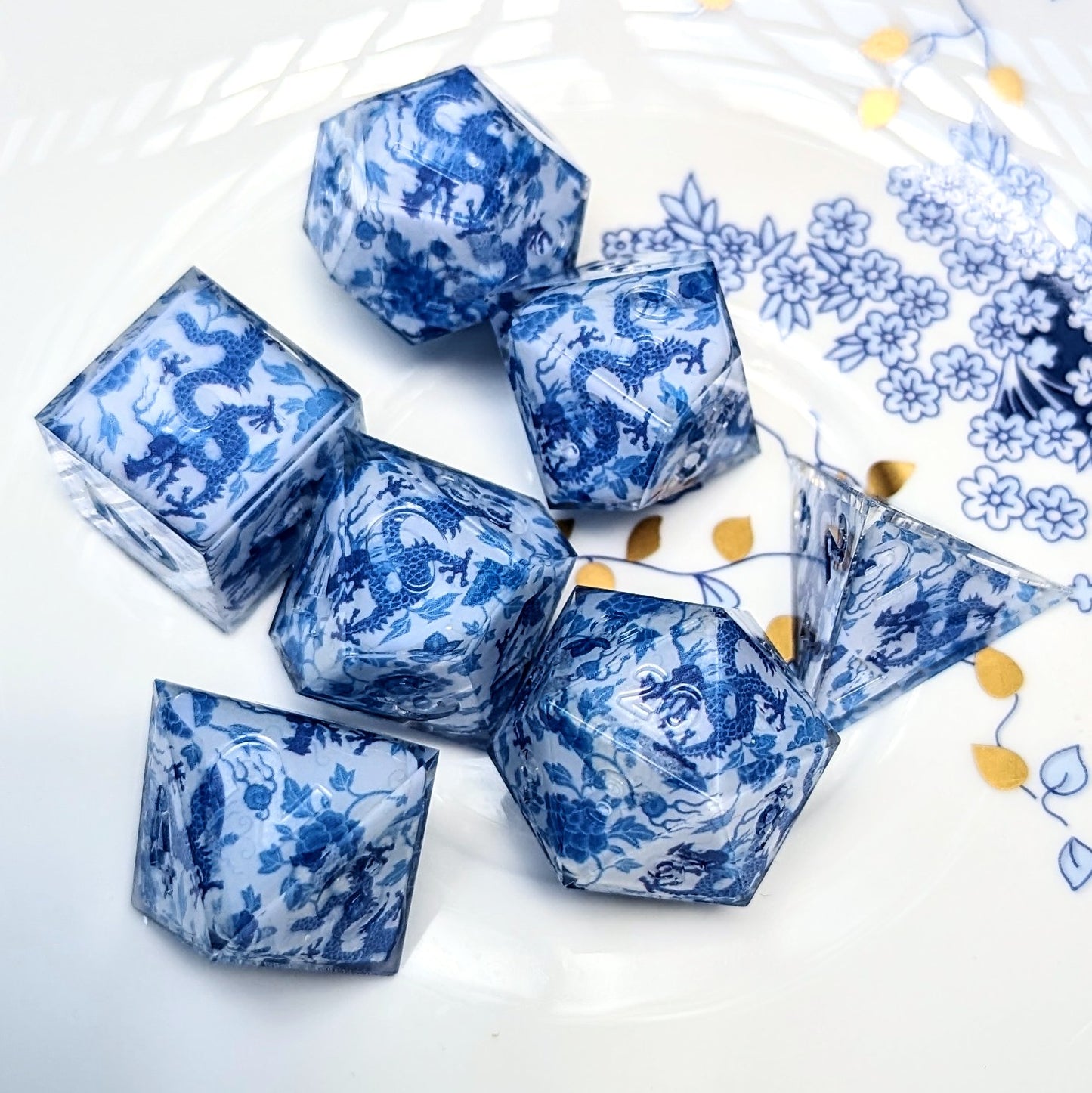 Qing Hua Dragon Washi Tape Dice Set
