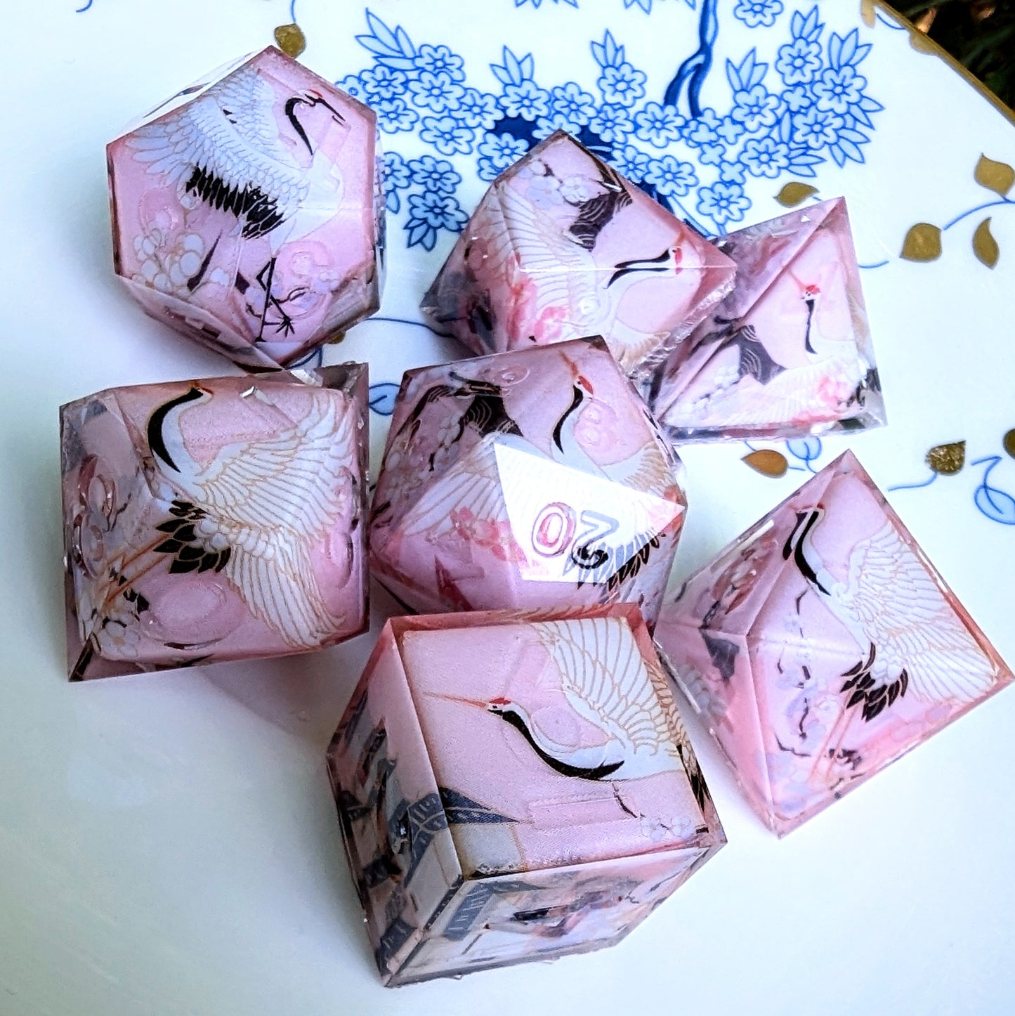 Pink Crane Sakura Washi Tape Dice Set