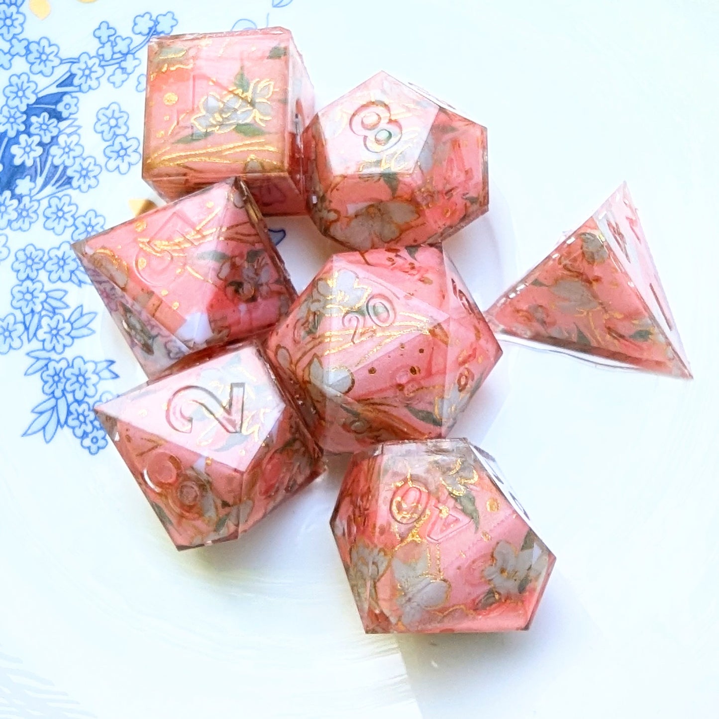 Peach Sakura Foil Washi Tape Dice Set