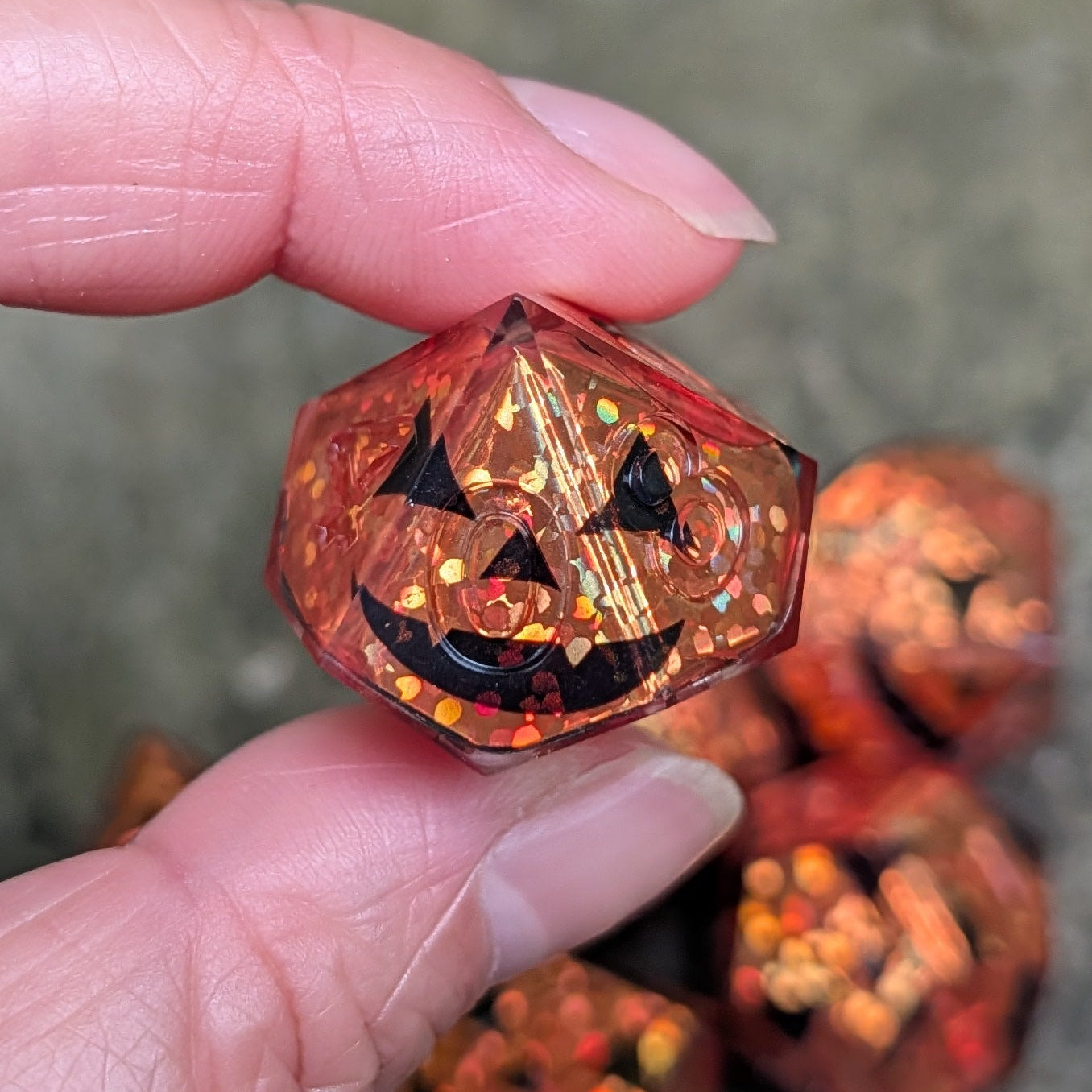 Jack-o'-lantern 7pc Dice Set