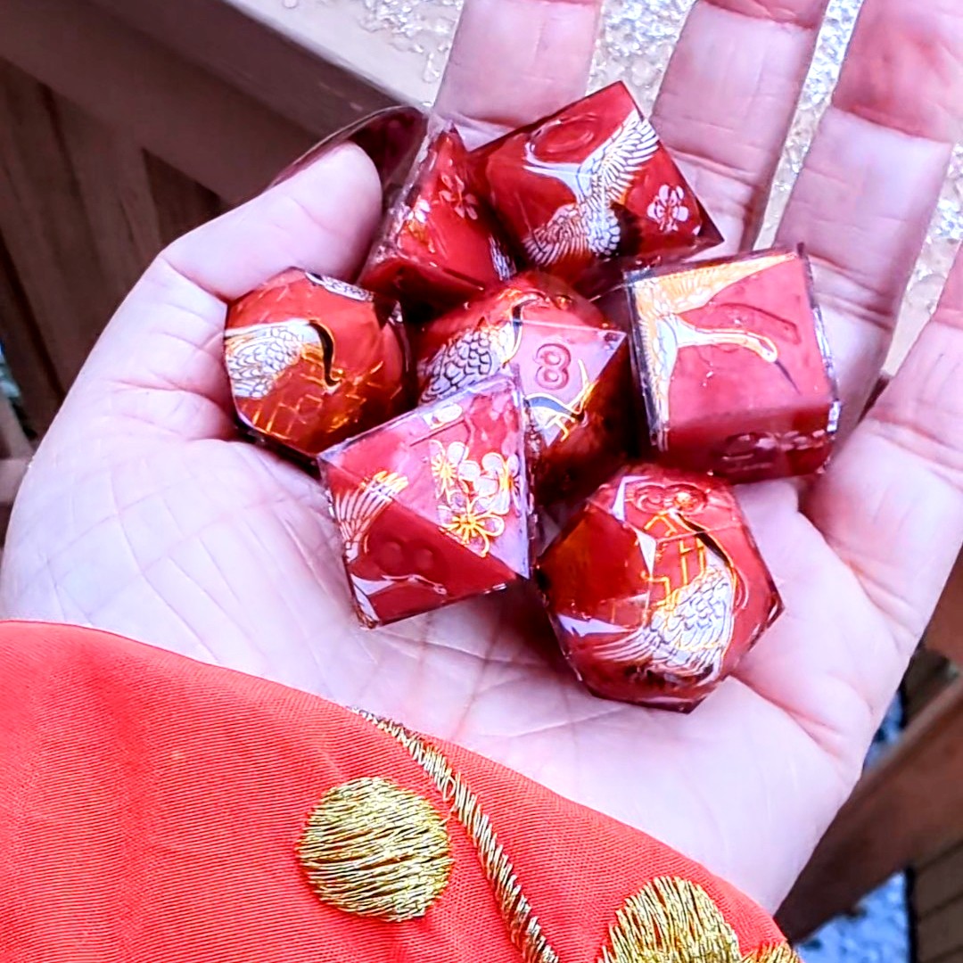 Regal Red Crane Washi Tape Dice Set