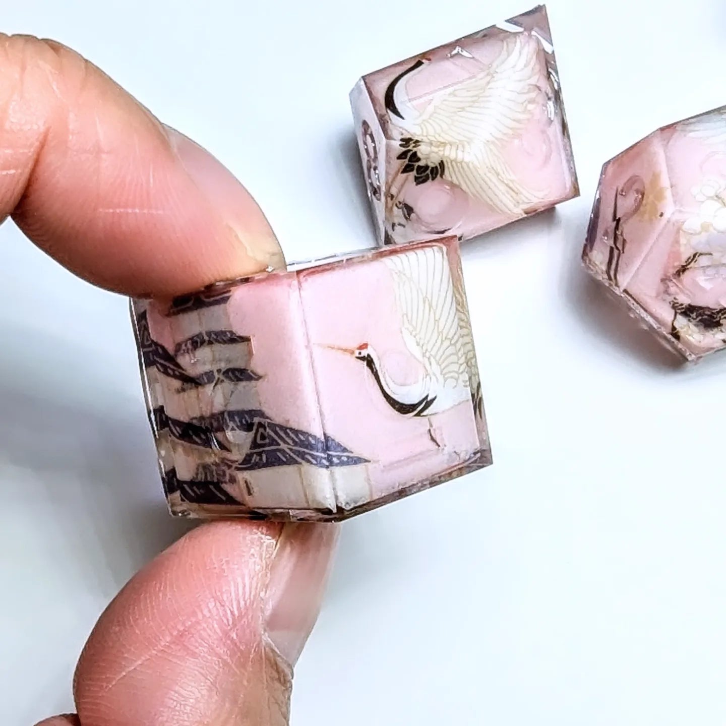 Pink Crane Sakura Washi Tape Dice Set
