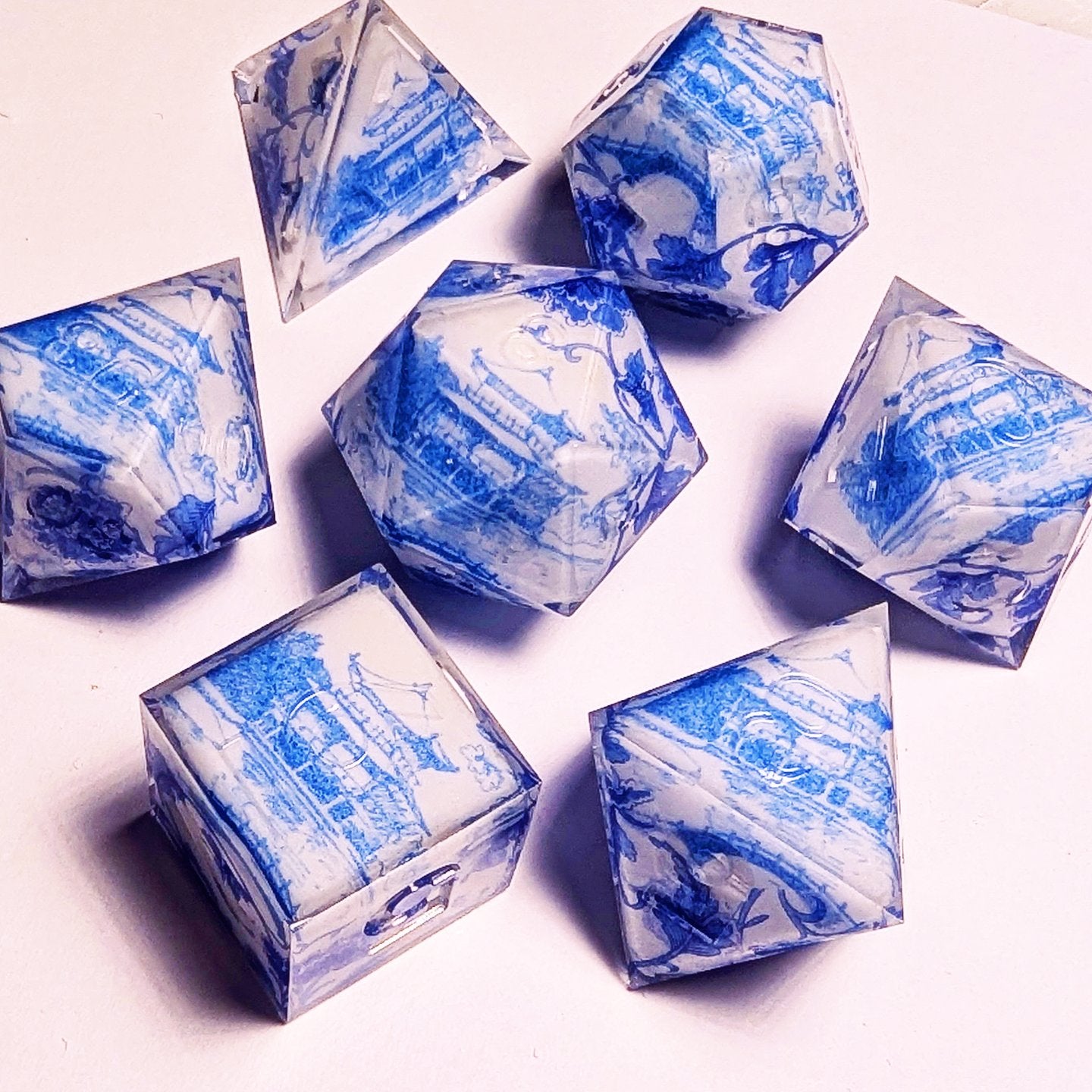 Qing Hua Scenery Washi Tape Dice Set