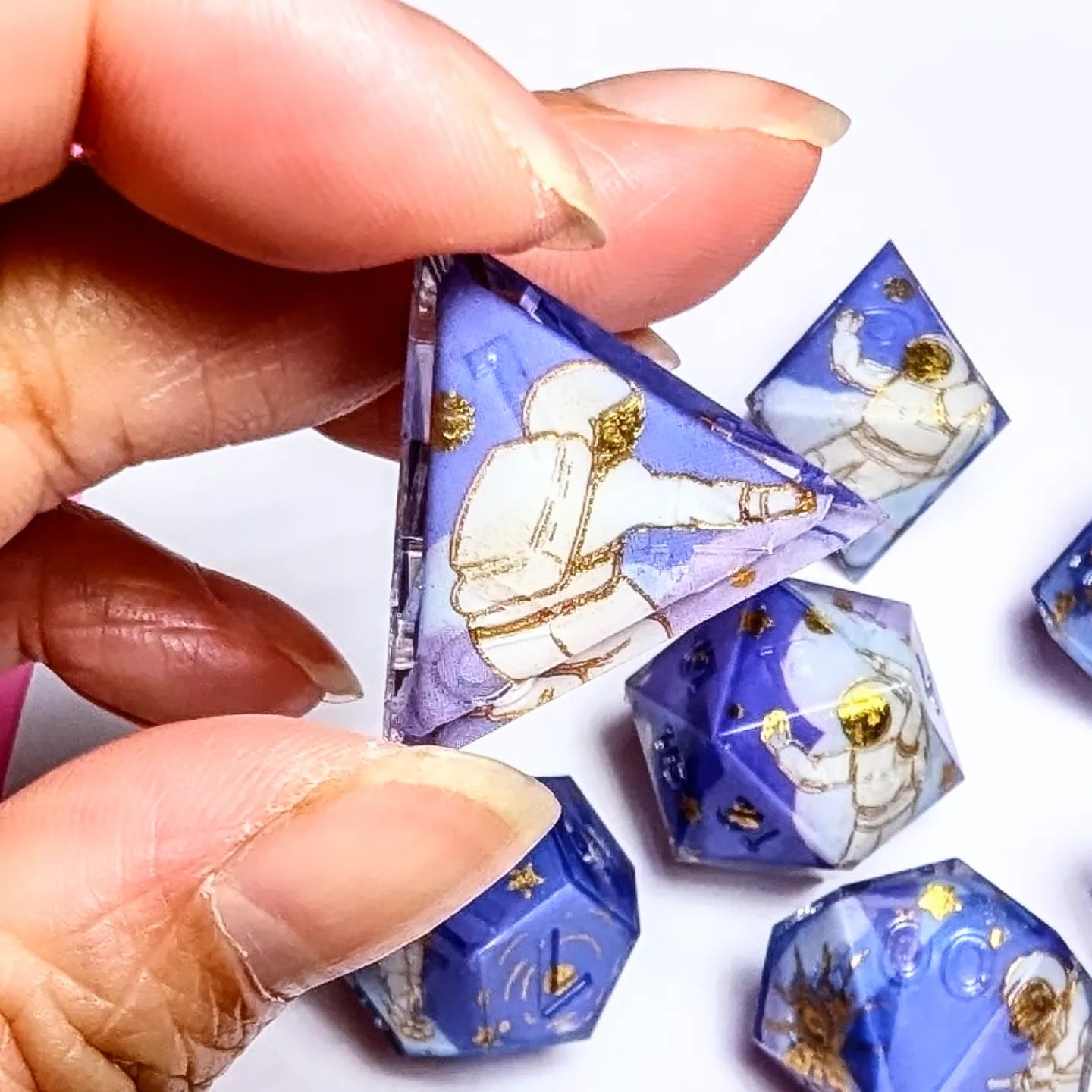 Space Astronaut Moon Landing Tape Dice Set