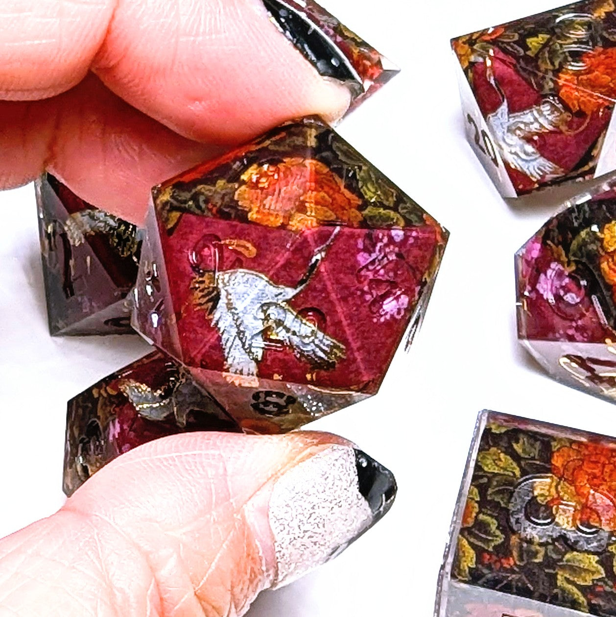 Crane in Black Kimono Washi Tape Dice Set