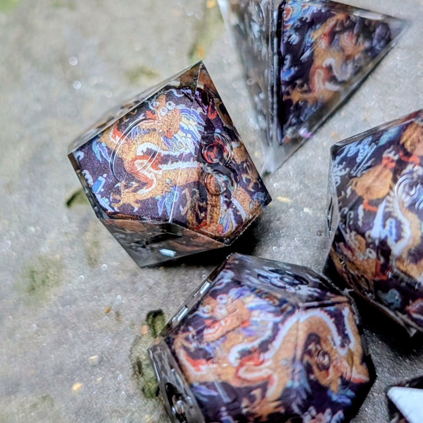 Black Dragon Washi Tape 7pc Dice Set