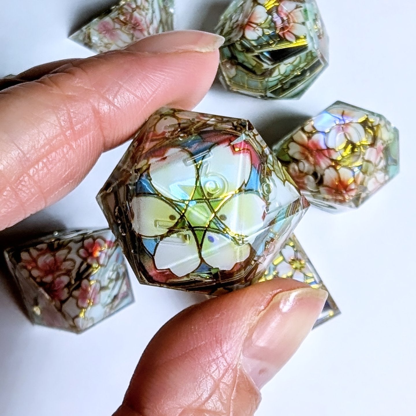 Stained Glass Sakura Washi Tape Dice Set