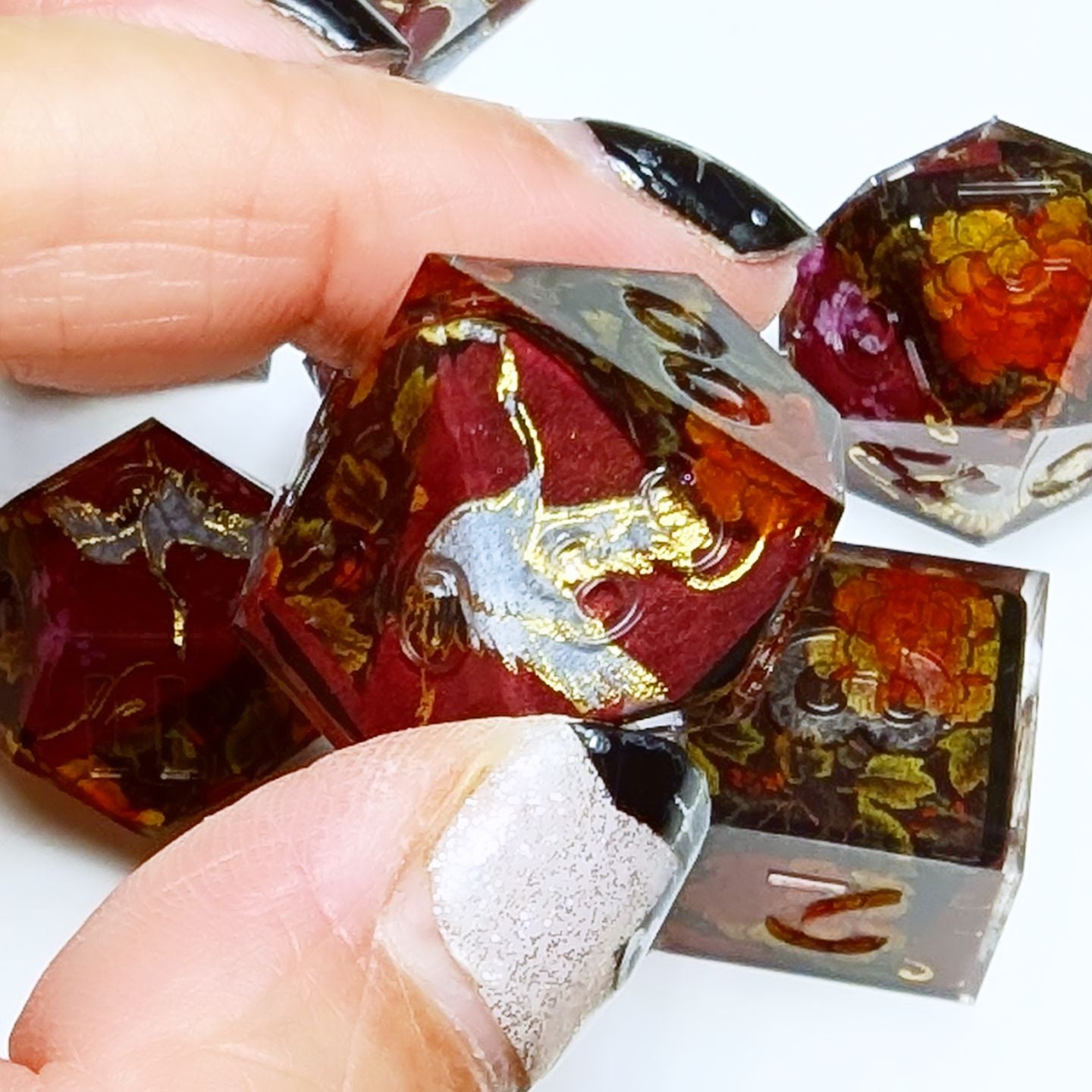 Crane in Black Kimono Washi Tape Dice Set