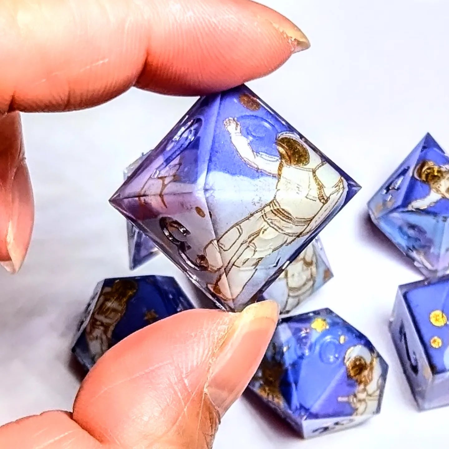 Space Astronaut Moon Landing Tape Dice Set