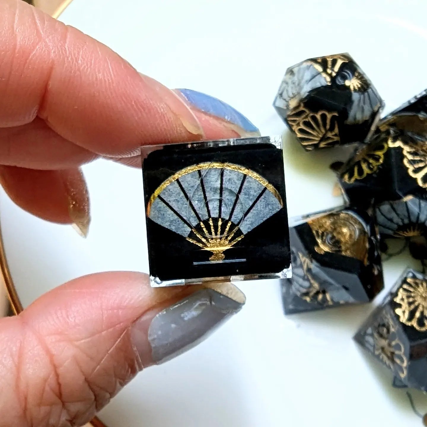 Golden Fan Daisies Washi Tape Dice Set