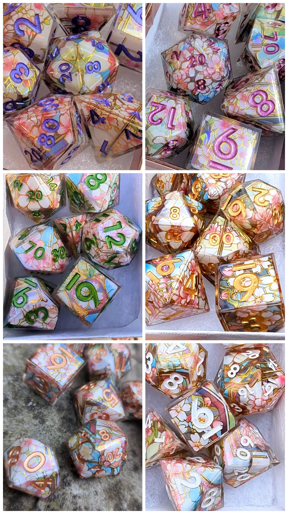 Stained Glass Sakura Washi Tape Dice Set