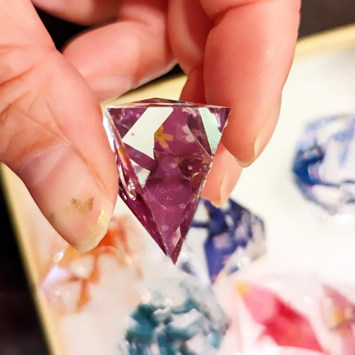 Origami Crane Dice Rainbow Window View 9pcs