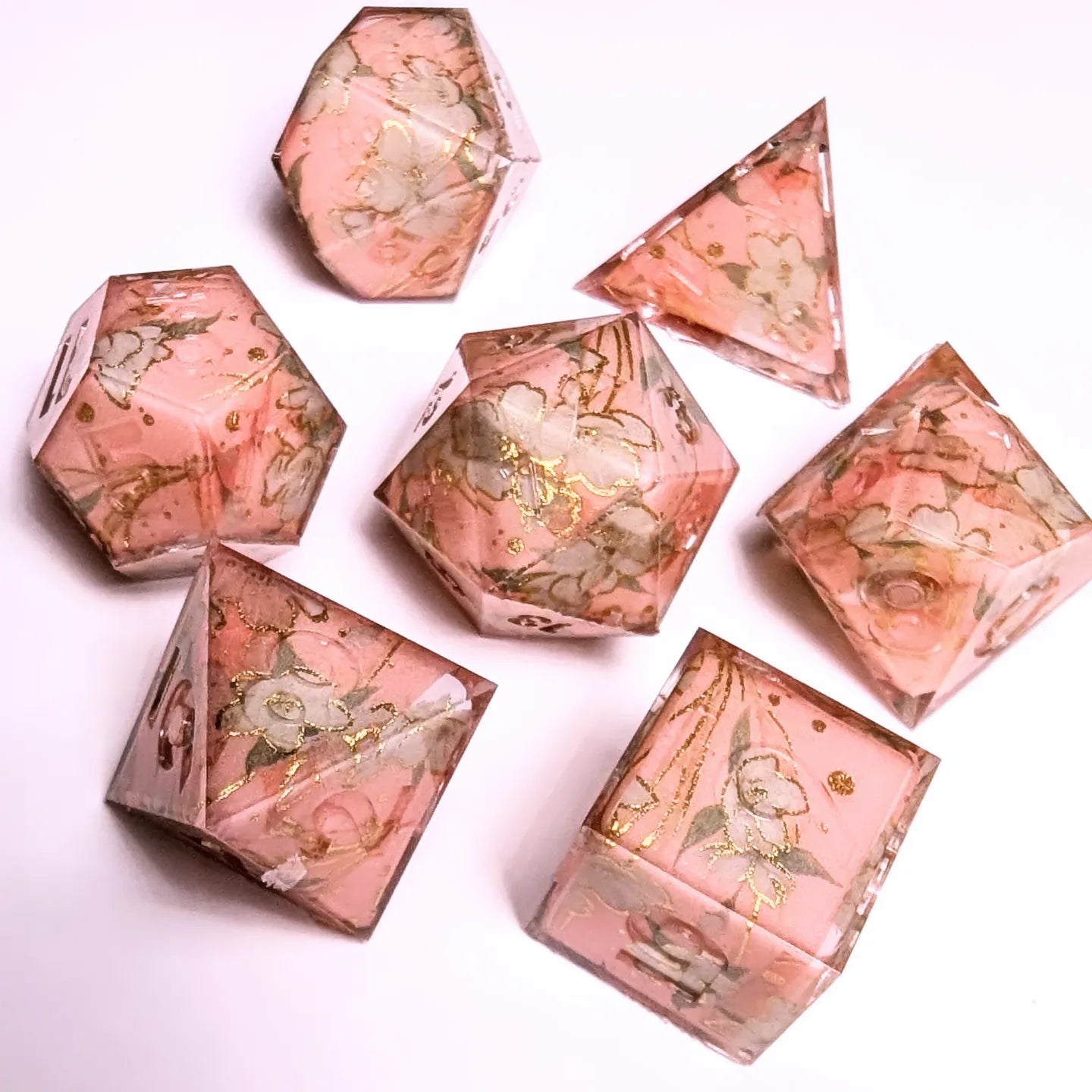 Peach Sakura Foil Washi Tape Dice Set