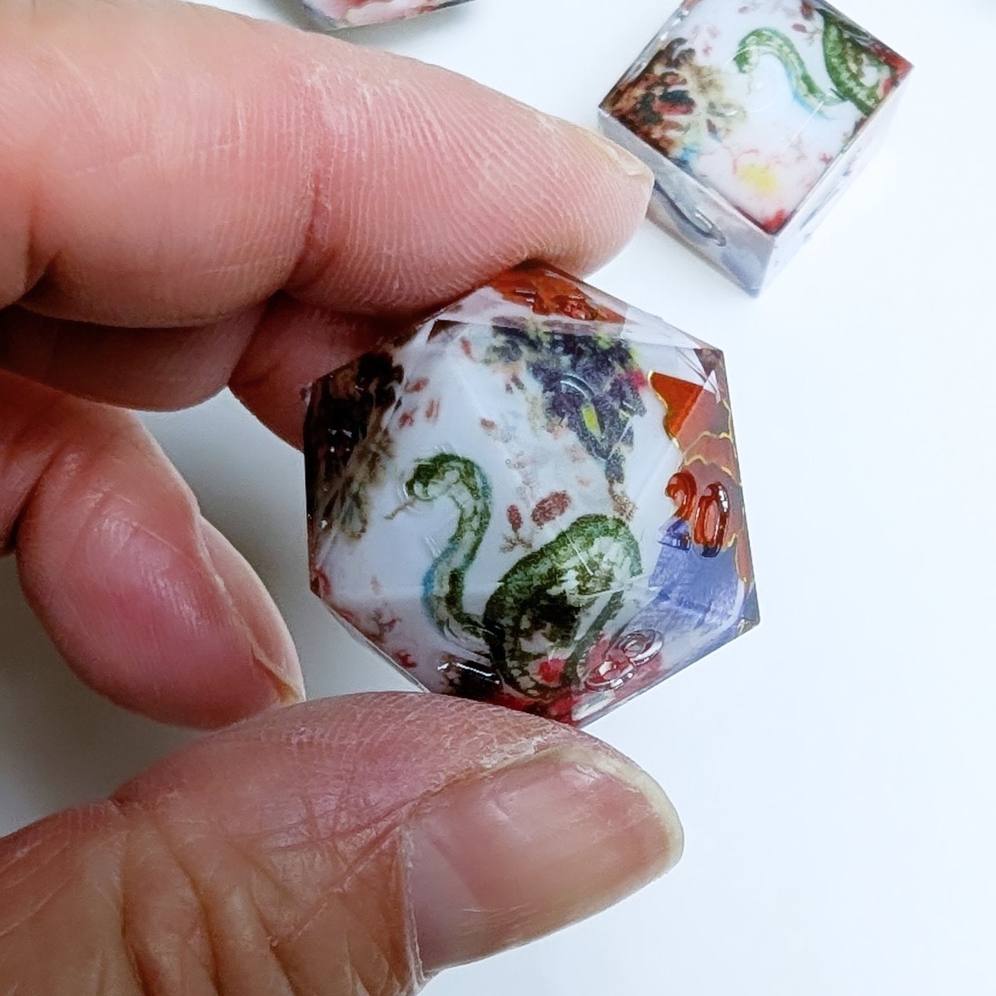 Snake Peony Washi Tape Dice Set