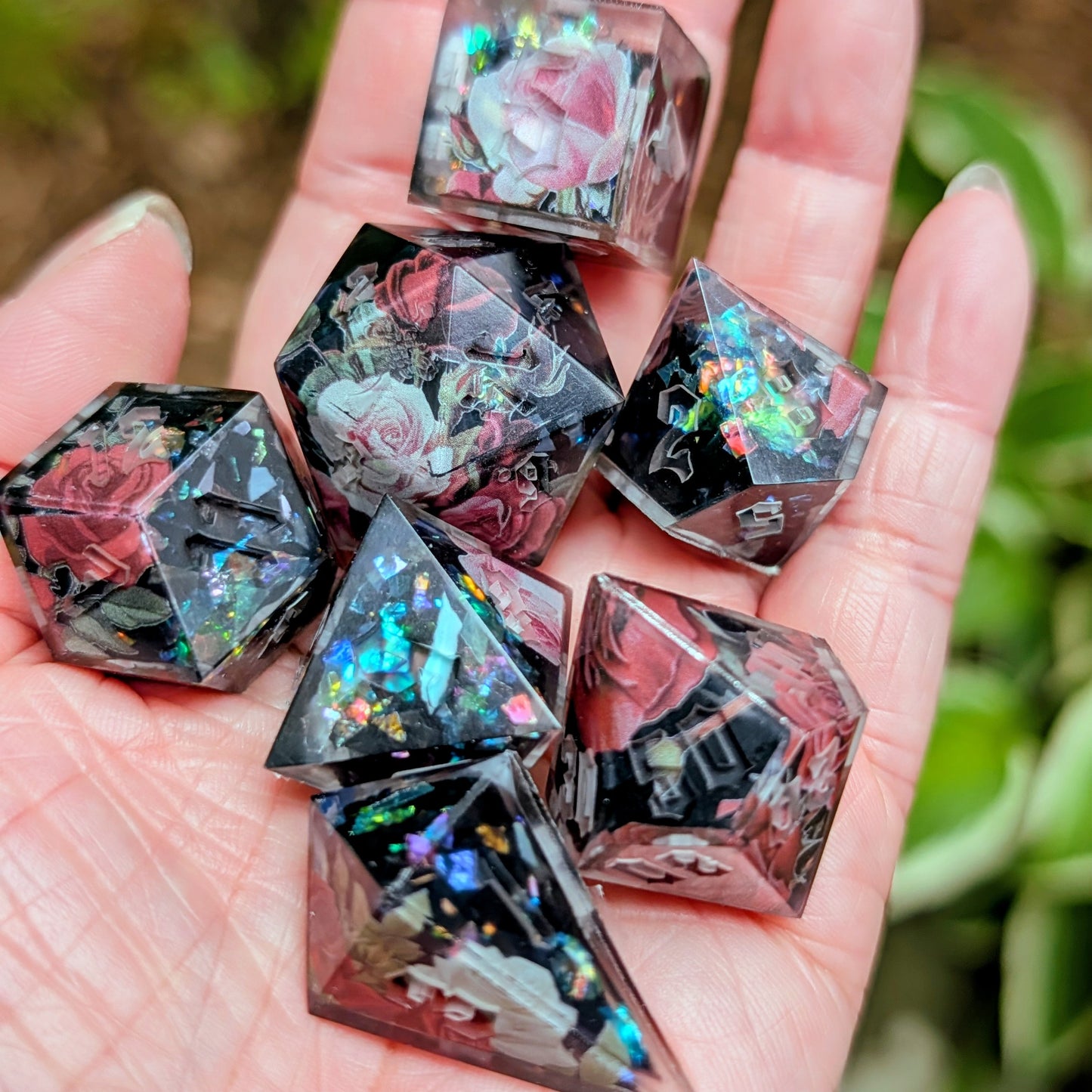 Rose for My Love Alt 7pc Dice Set