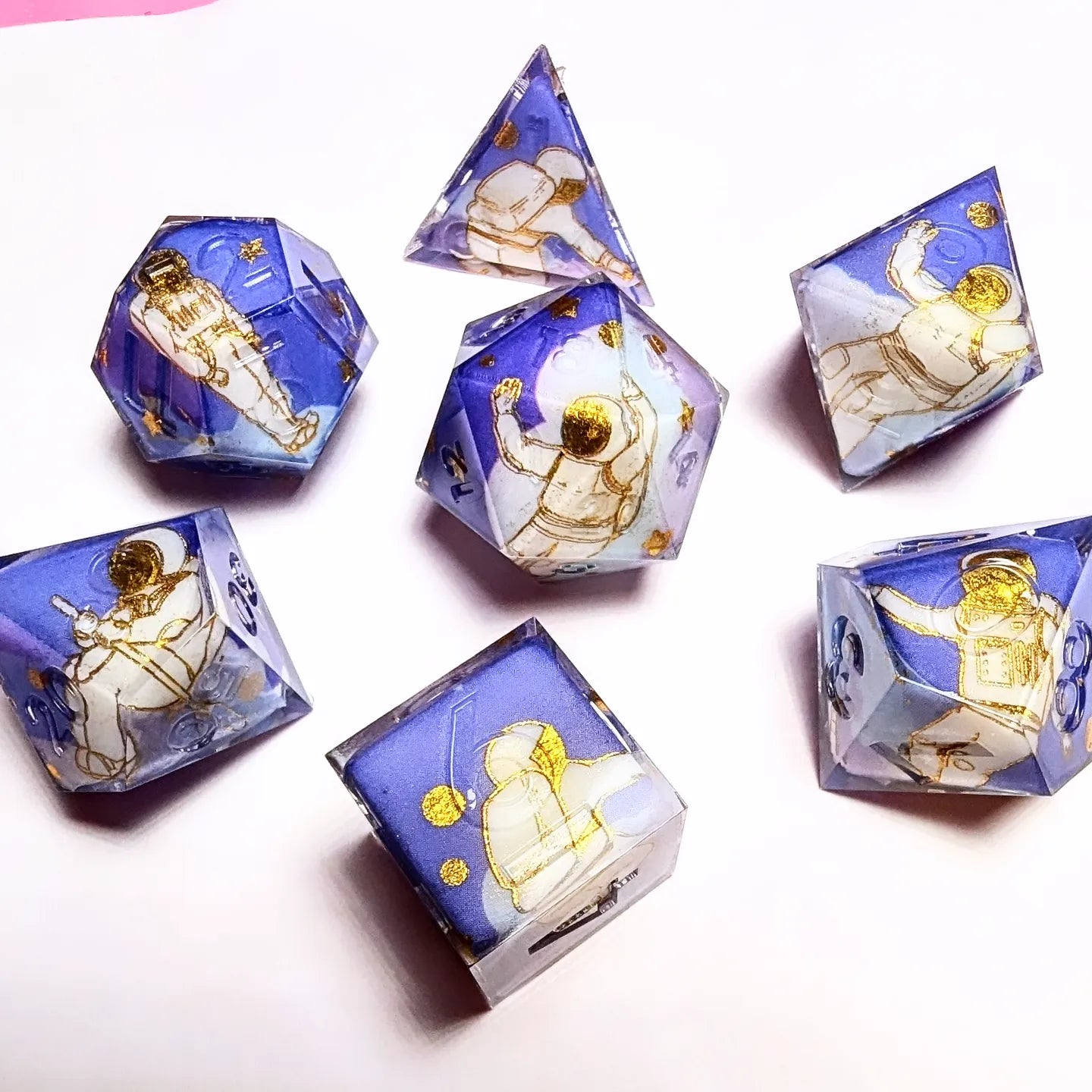 Space Astronaut Moon Landing Tape Dice Set