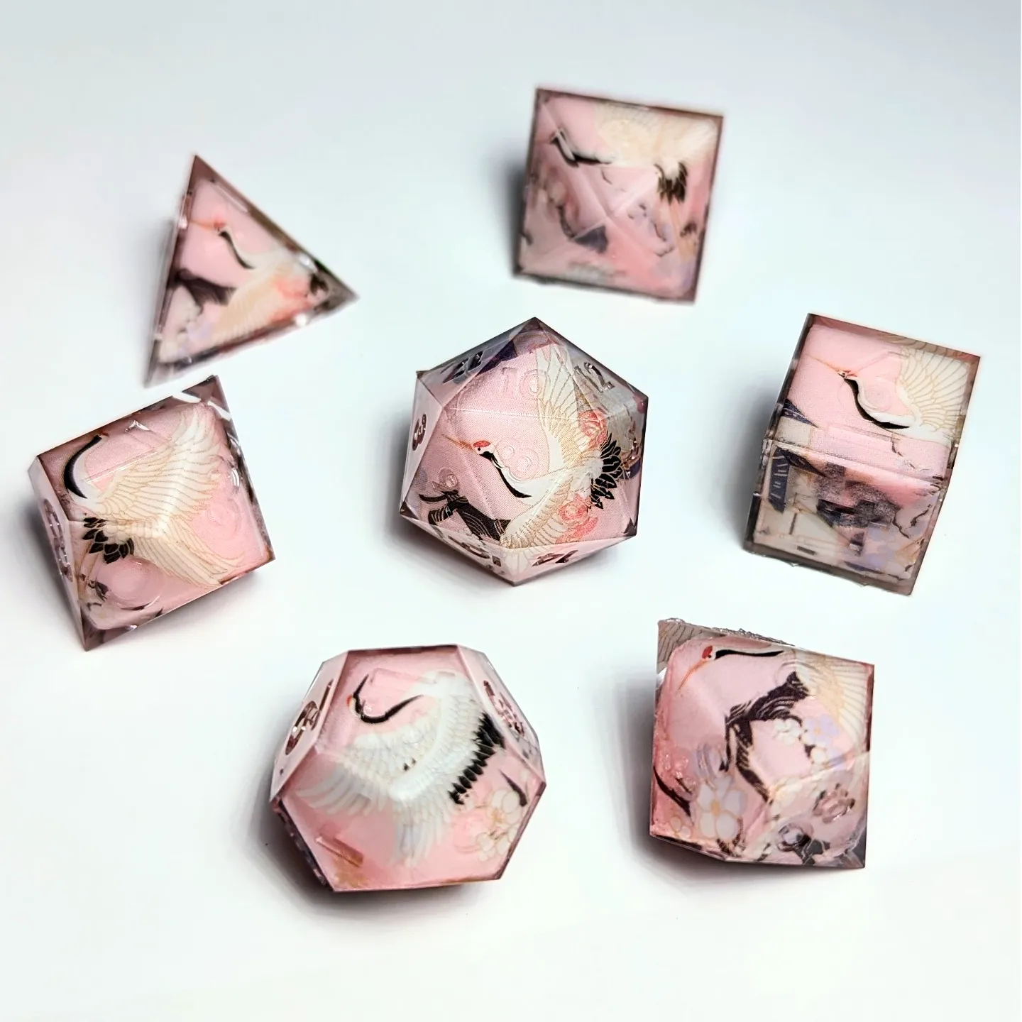 Pink Crane Sakura Washi Tape Dice Set