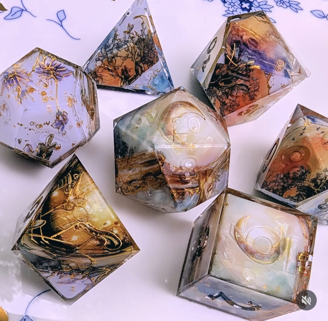 Celestial Moonlight Goddess Washi Tape Dice Set