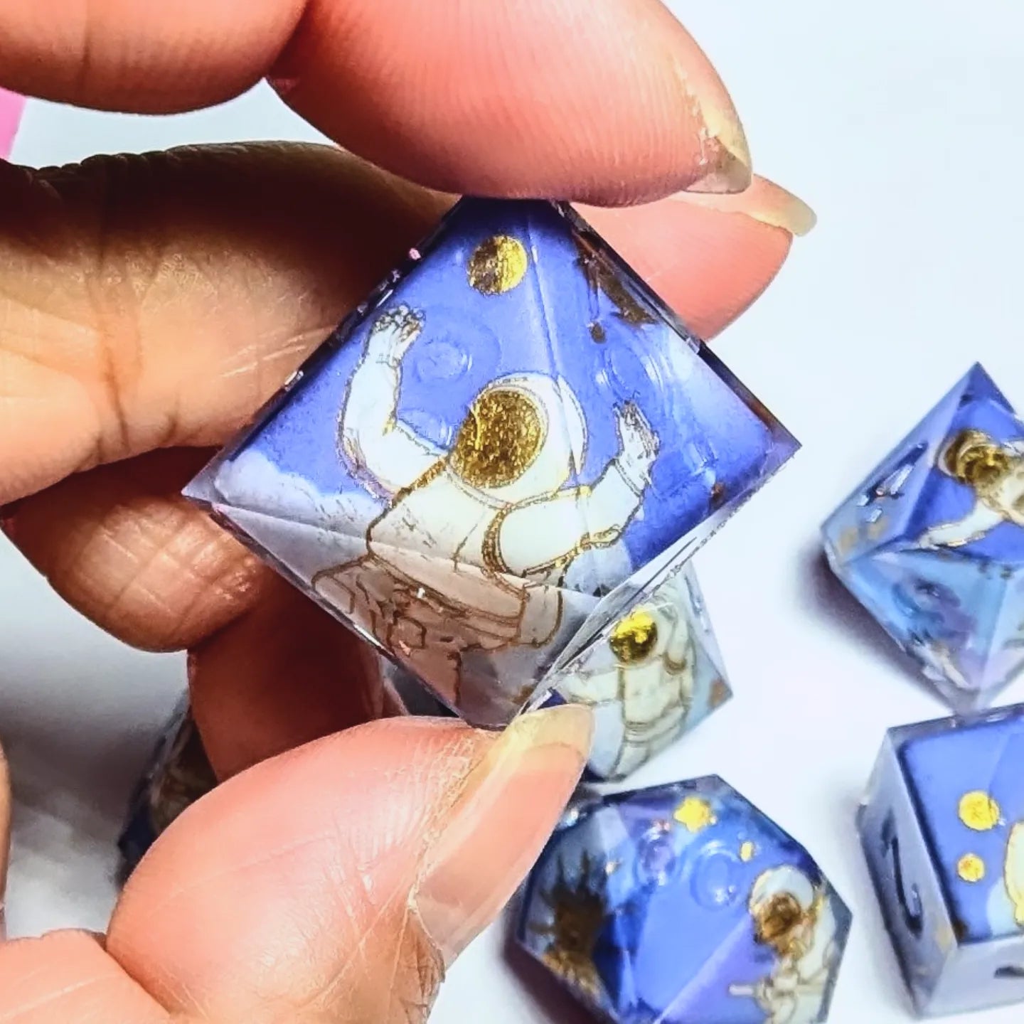 Space Astronaut Moon Landing Tape Dice Set