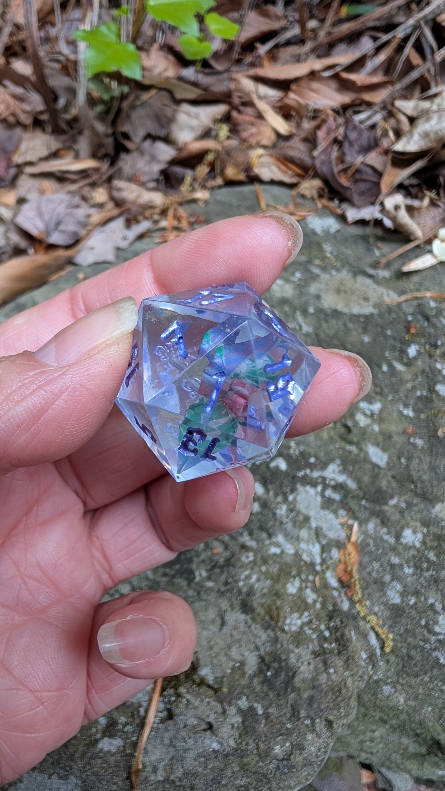 Two origami crane D20s 25mm