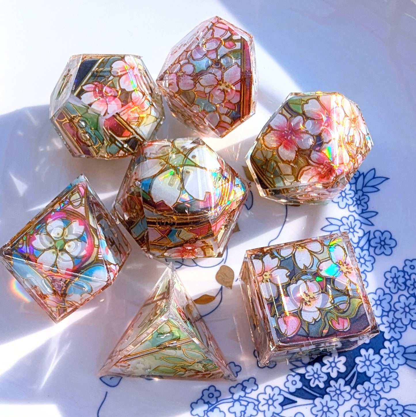 Stained Glass Sakura Washi Tape Dice Set