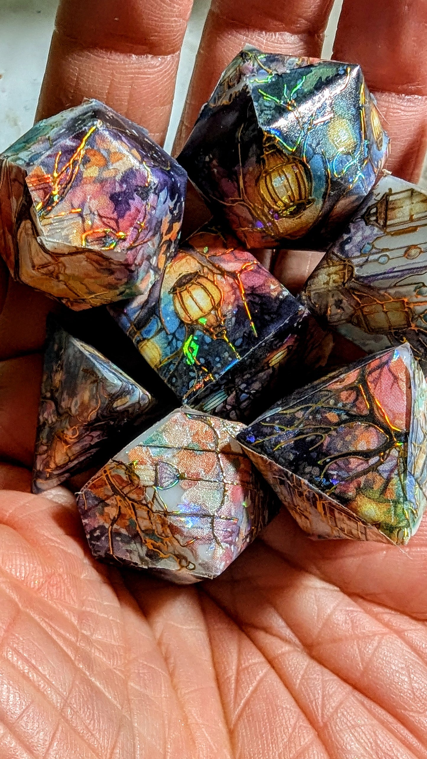 Rainbow Lantern Washi Tape Dice Set