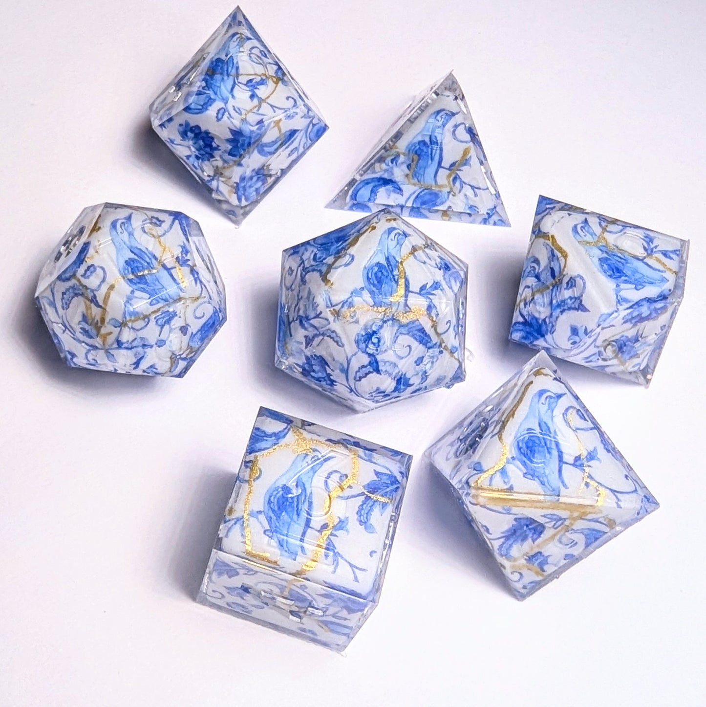 Kintsugi Porcelain Bird Washi Tape Dice Set