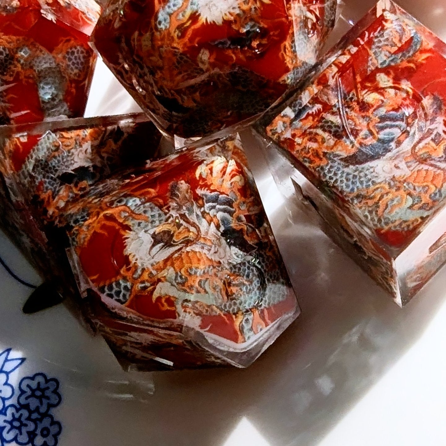 Chinese Dragon Red Washi Tape Dice Set