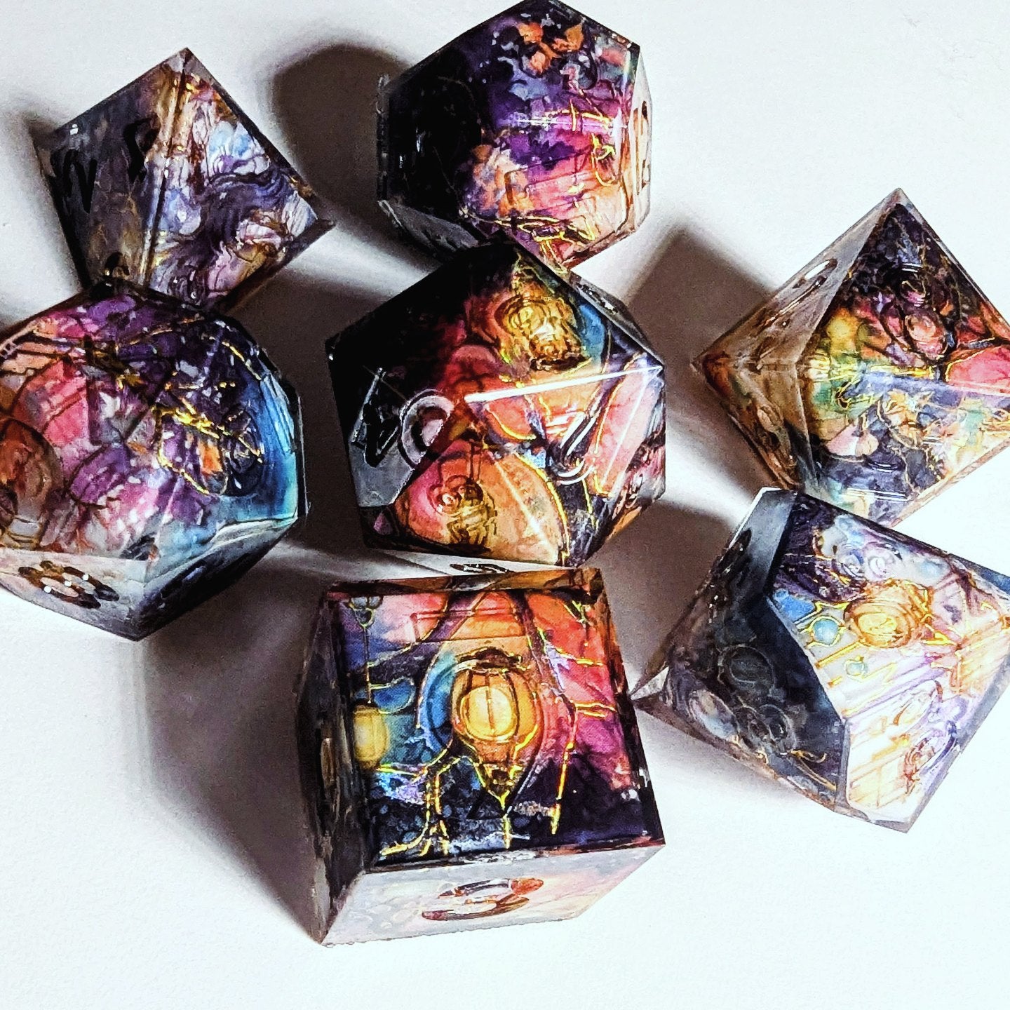 Rainbow Lantern Washi Tape Dice Set
