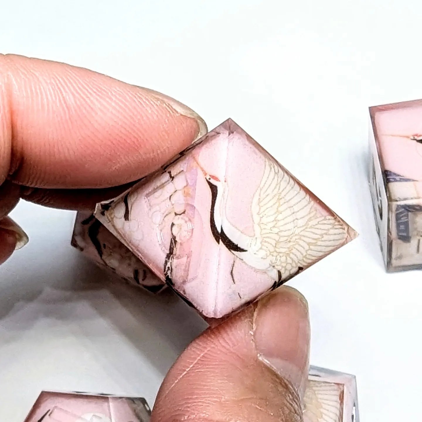 Pink Crane Sakura Washi Tape Dice Set