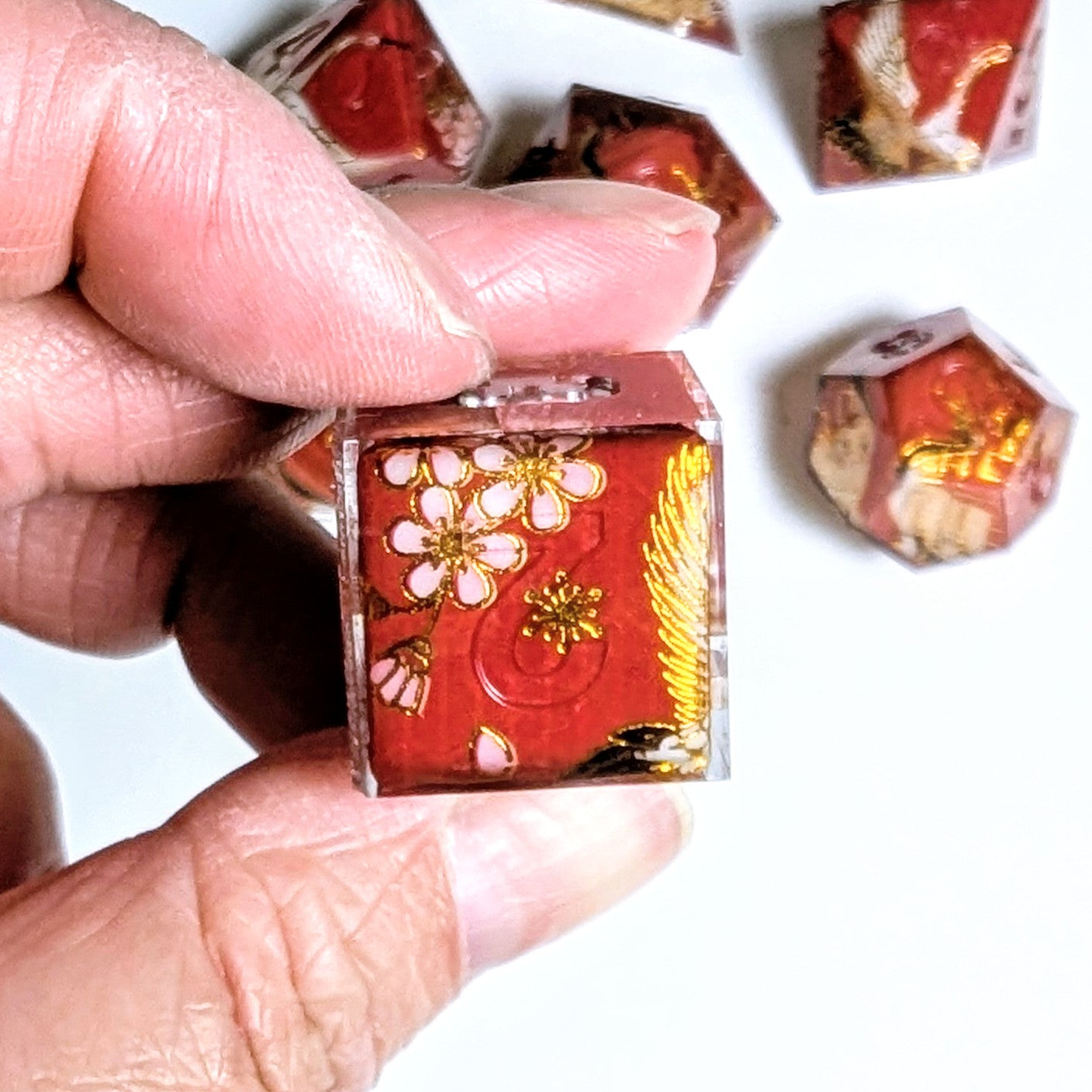 Regal Red Crane Washi Tape Dice Set