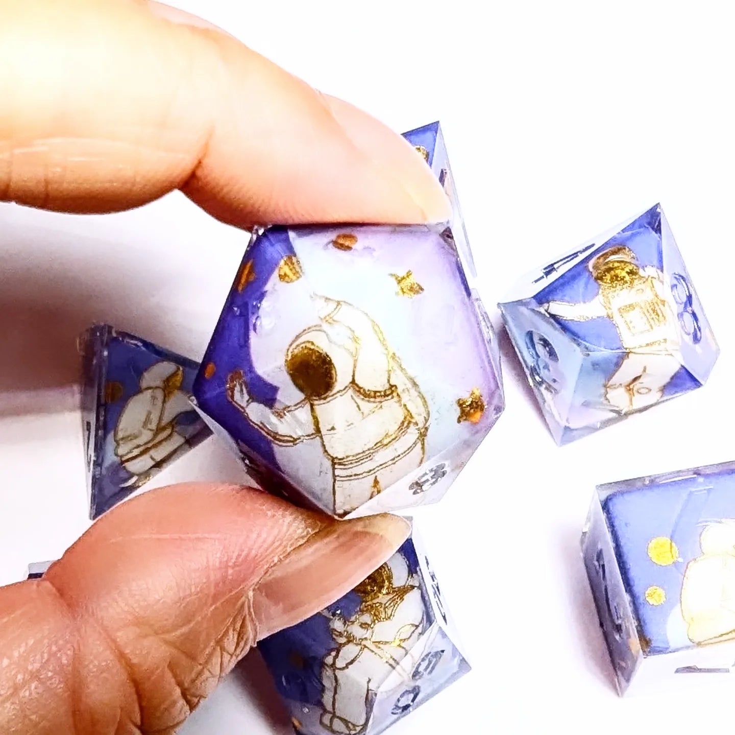 Space Astronaut Moon Landing Tape Dice Set