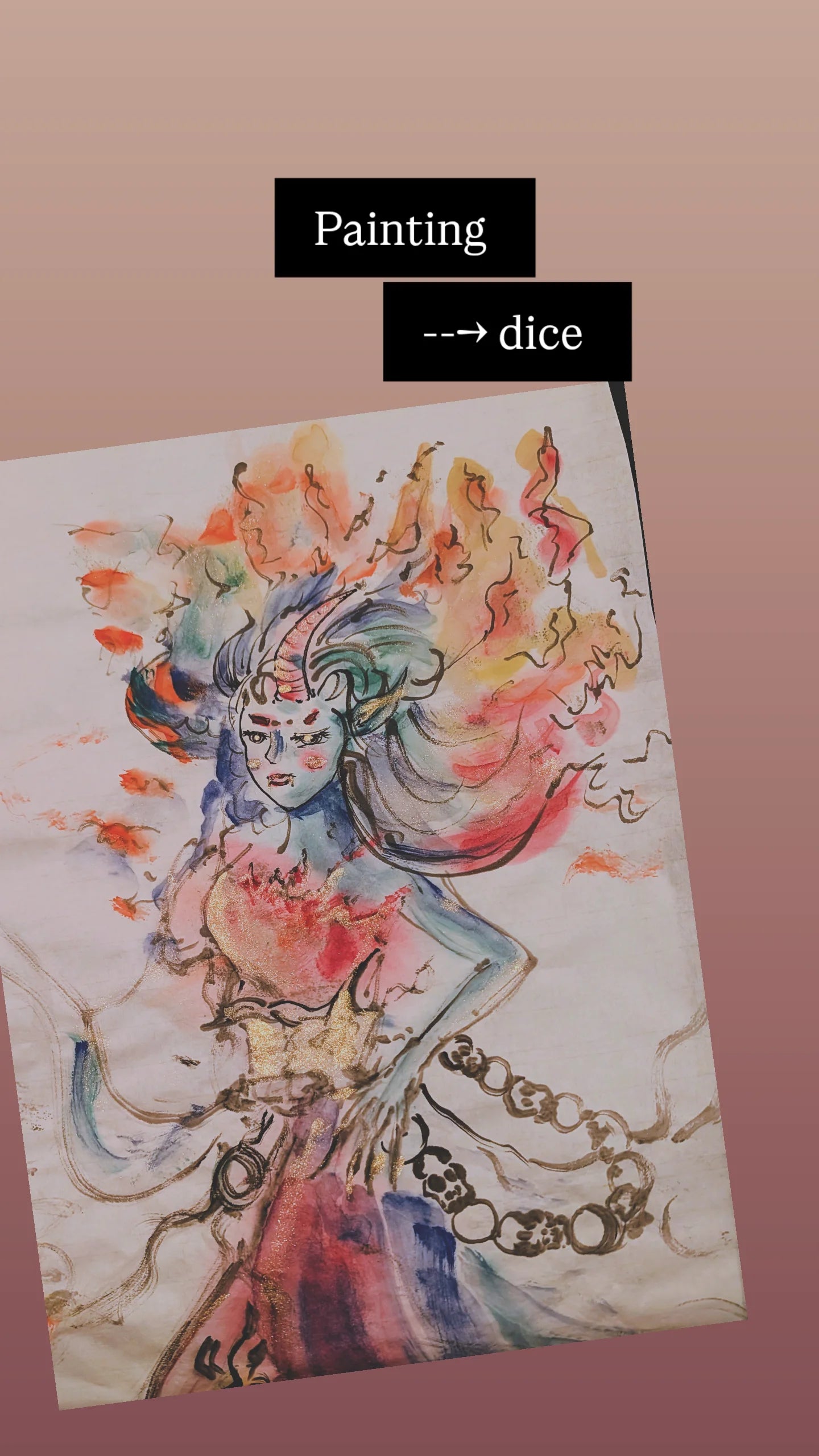 Rainbow Oni Yokai Washi Tape Dice Set