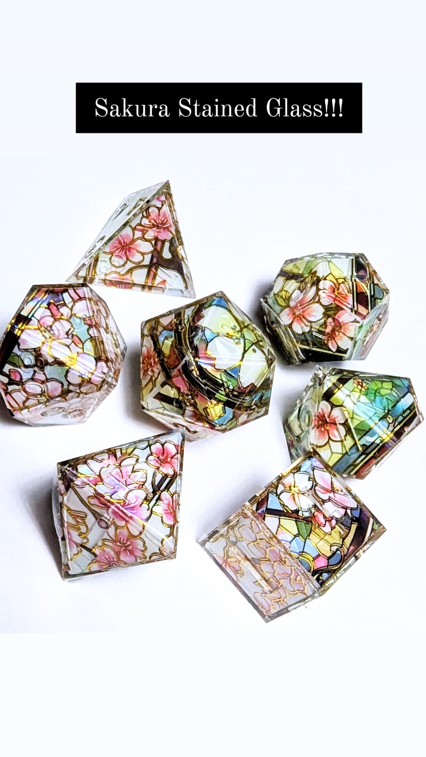 Stained Glass Sakura Washi Tape Dice Set