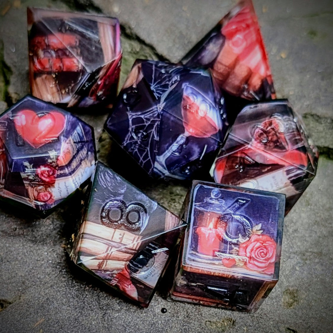 Vampire Library Semi-Clear Tape 7pc Dice