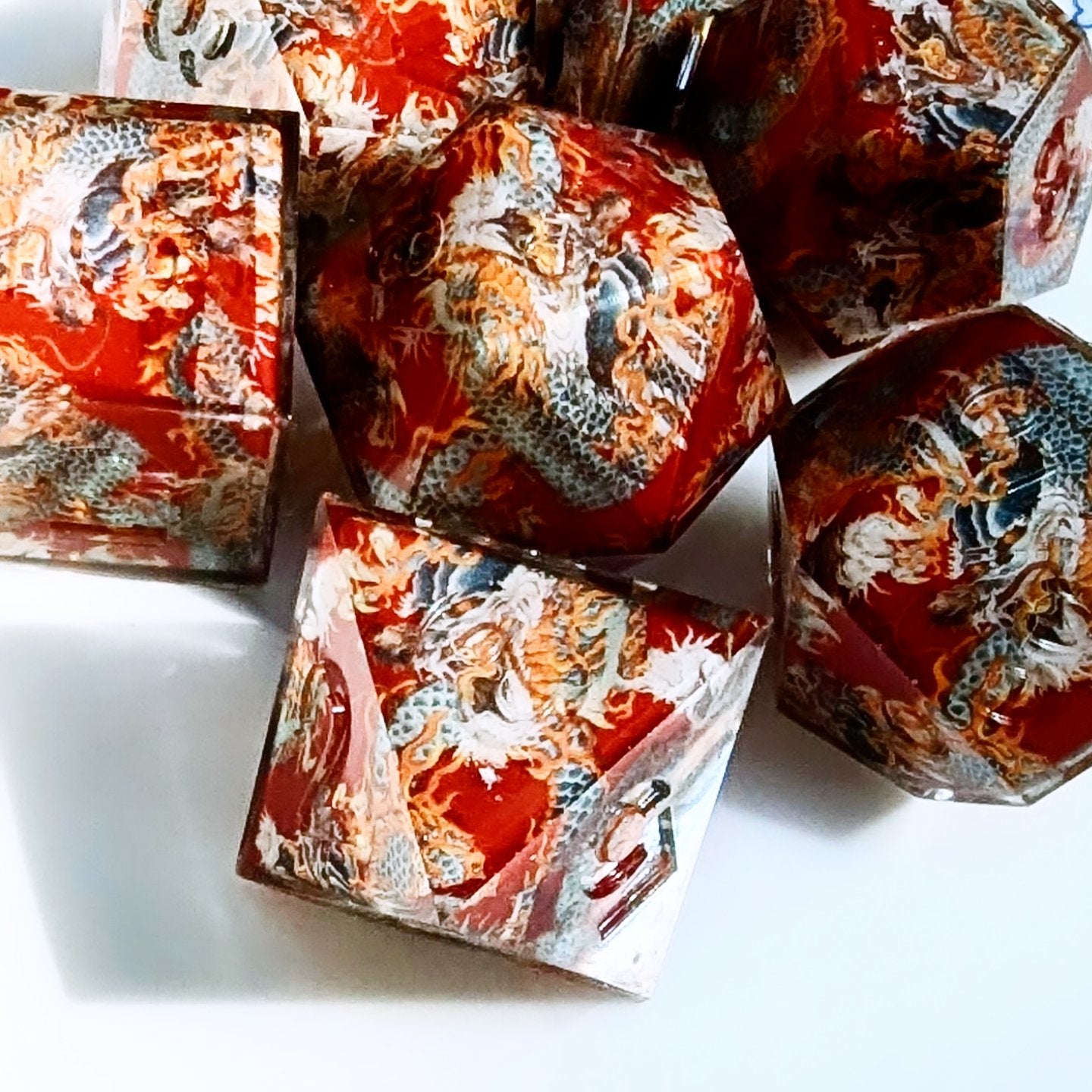 Chinese Dragon Red Washi Tape Dice Set