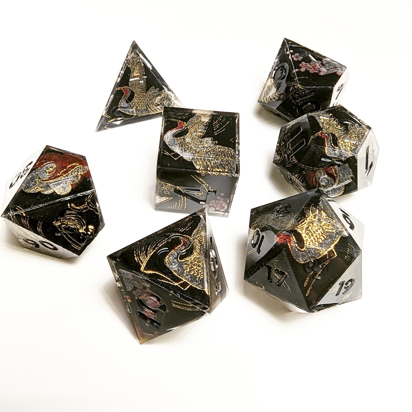 Dark Crane Washi Tape Dice Set