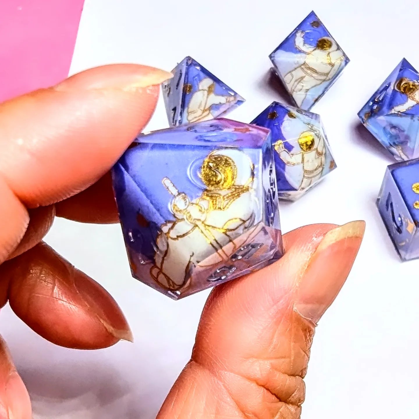 Space Astronaut Moon Landing Tape Dice Set