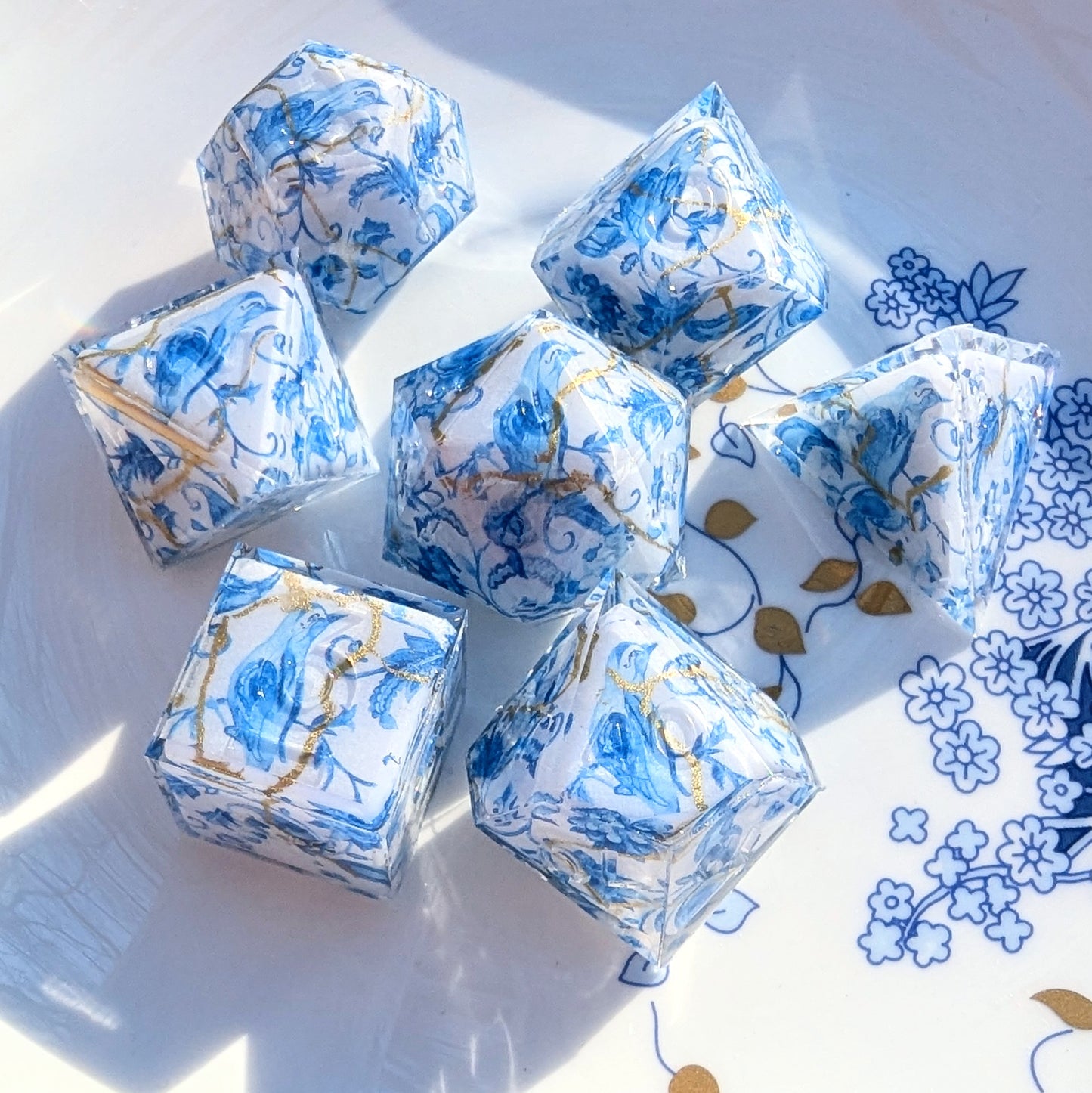Kintsugi Porcelain Bird Washi Tape Dice Set