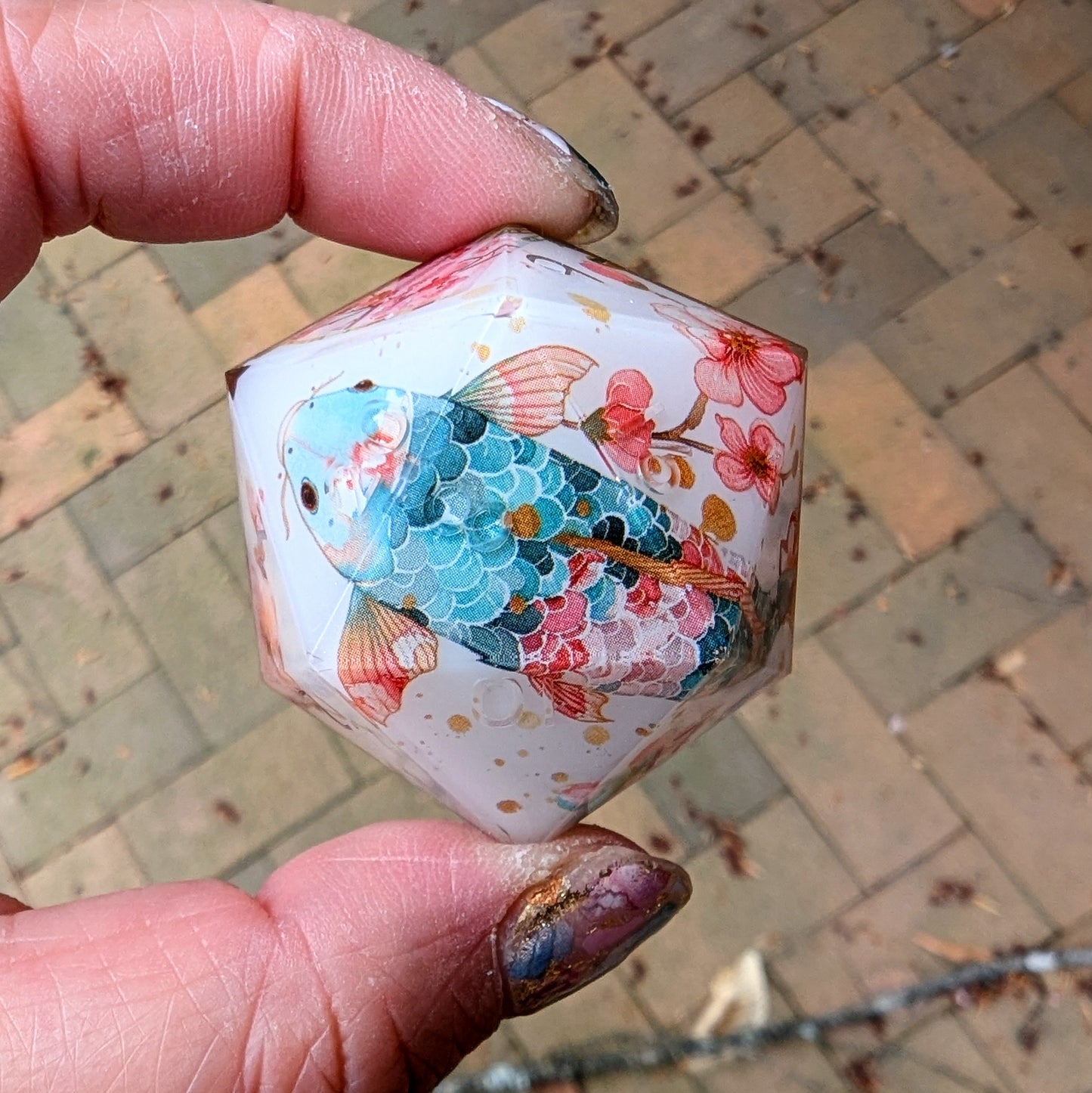 Vibrant Koi in Teal Washi Tape 35mm Chonk
