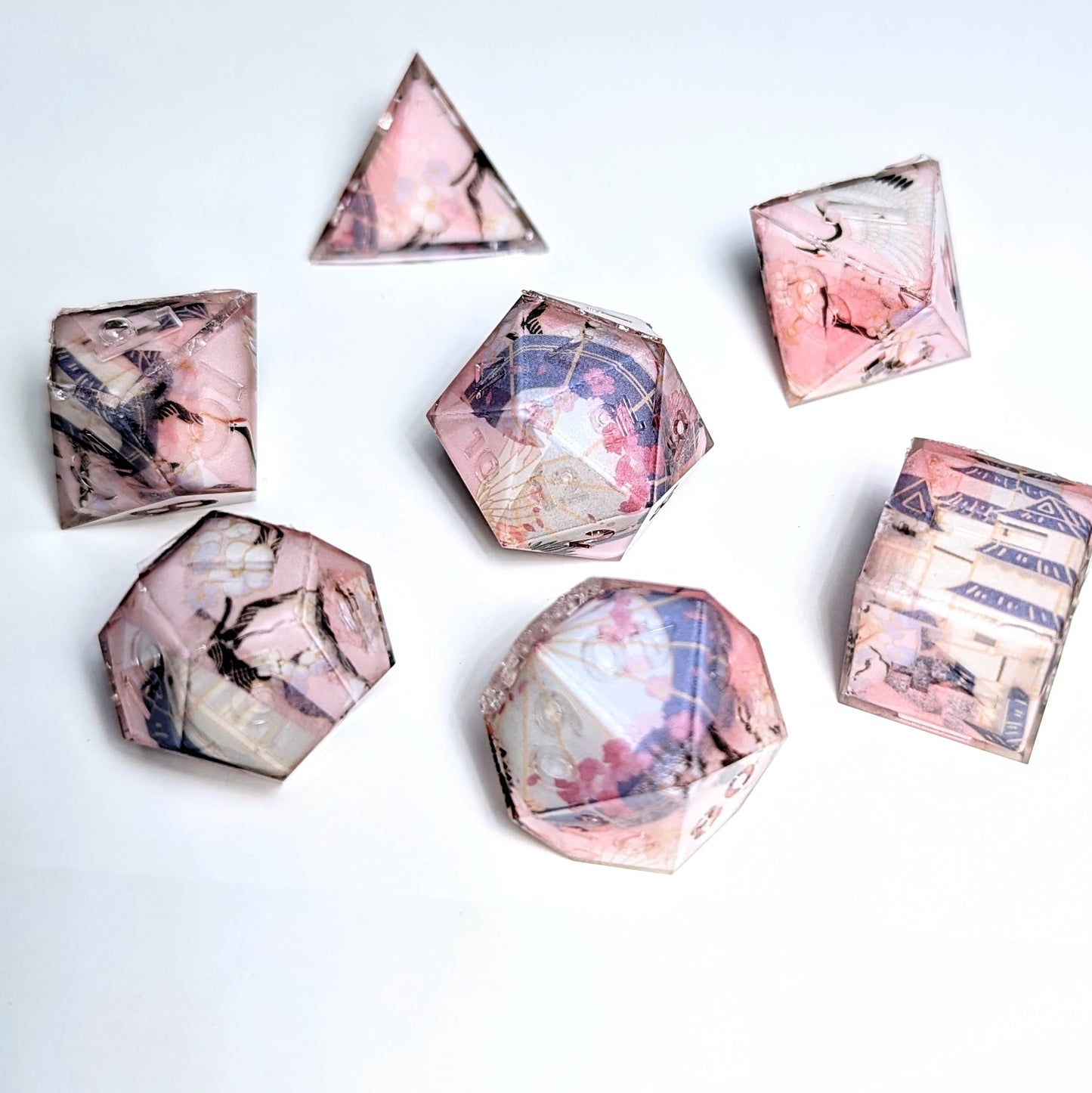 Pink Crane Sakura Washi Tape Dice Set