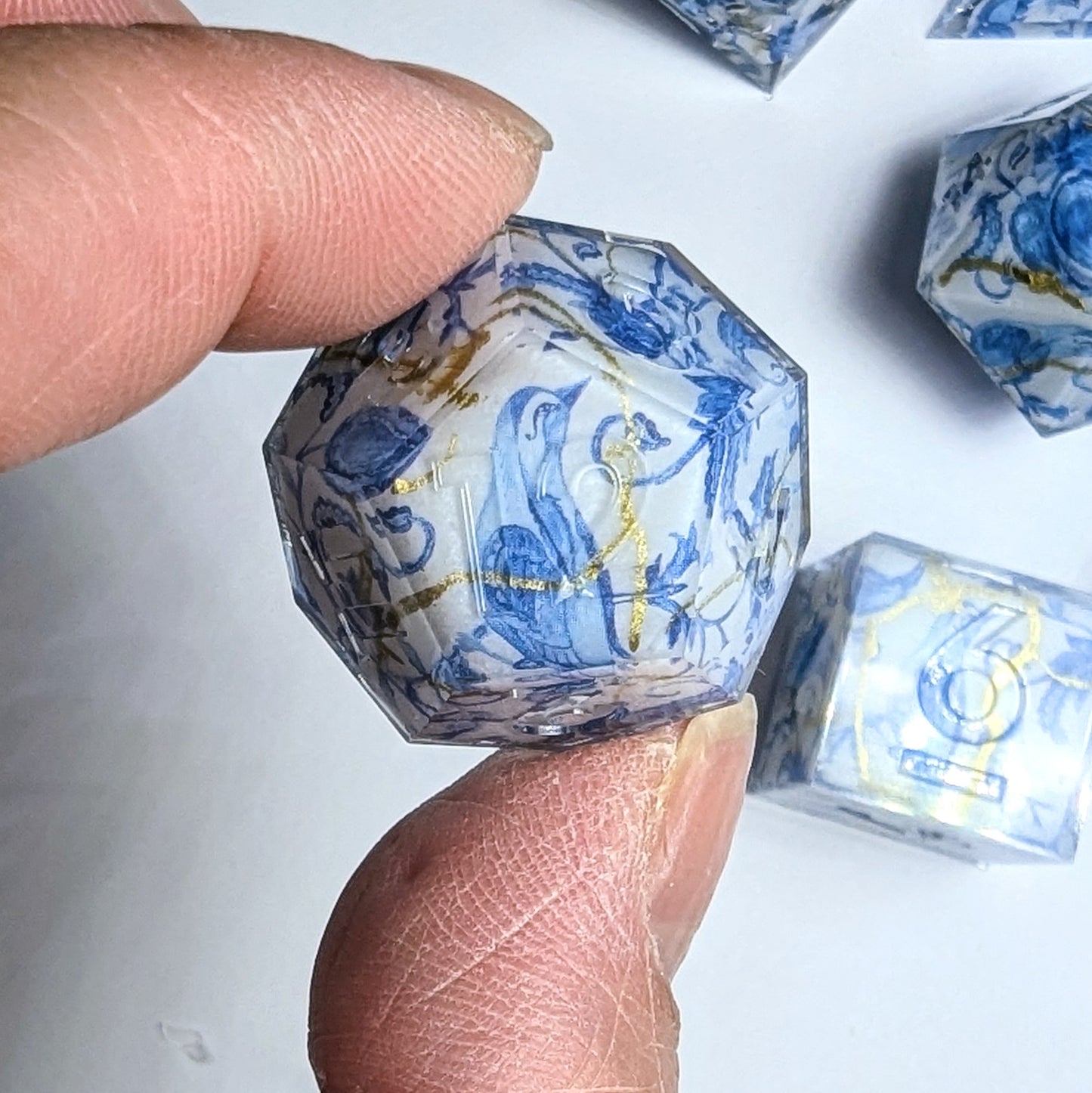 Kintsugi Porcelain Bird Washi Tape Dice Set