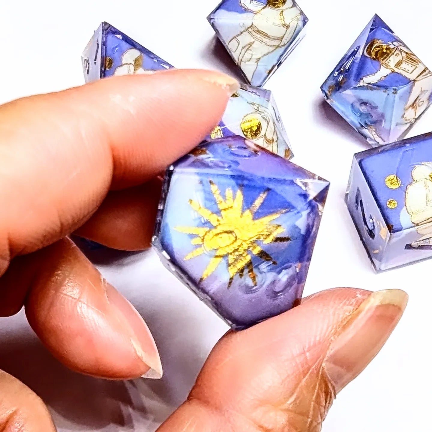 Space Astronaut Moon Landing Tape Dice Set