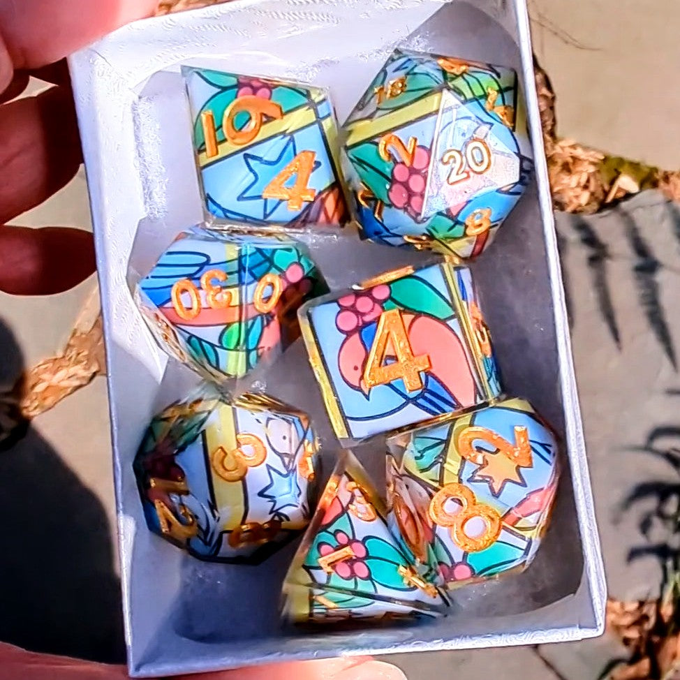 Stained Glass Bird Washi Tape Dice Set